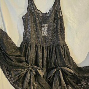 NWT Antoinette Mini Dress Med Goth Victorian Black